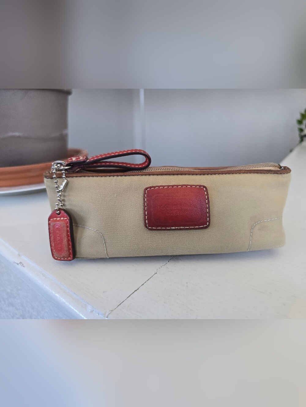 Coach Vintage Rare  Leatherware Est.1941 Nylon Cosmetic Pouch Released In 2005
